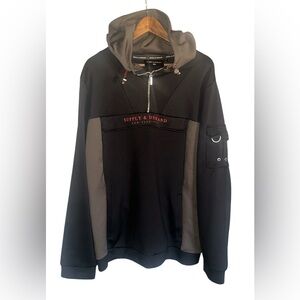 Men's Black and Gray Sweater